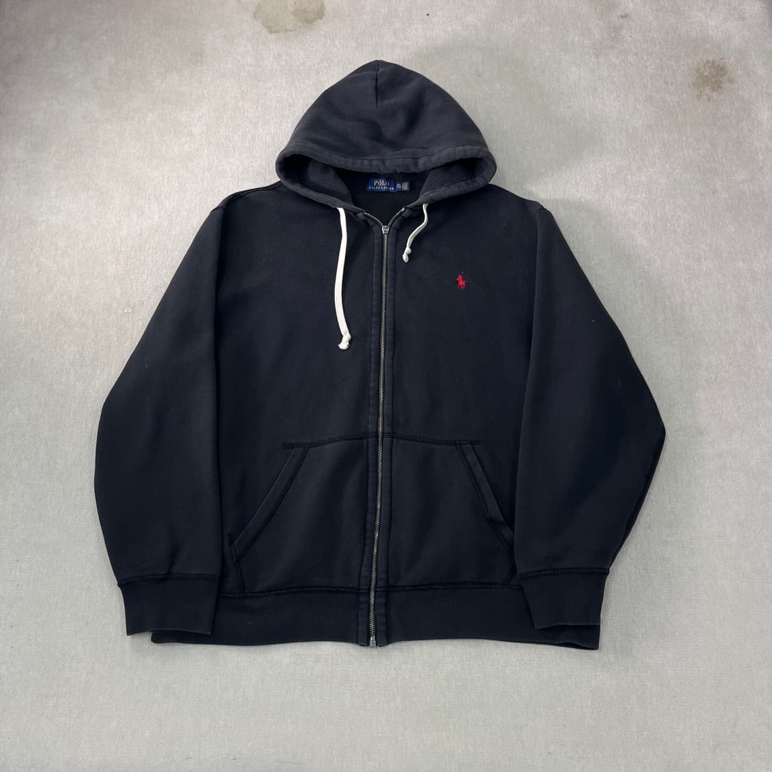 110 폴로랄프로렌 블랙 와플 후드집업 상품이미지1