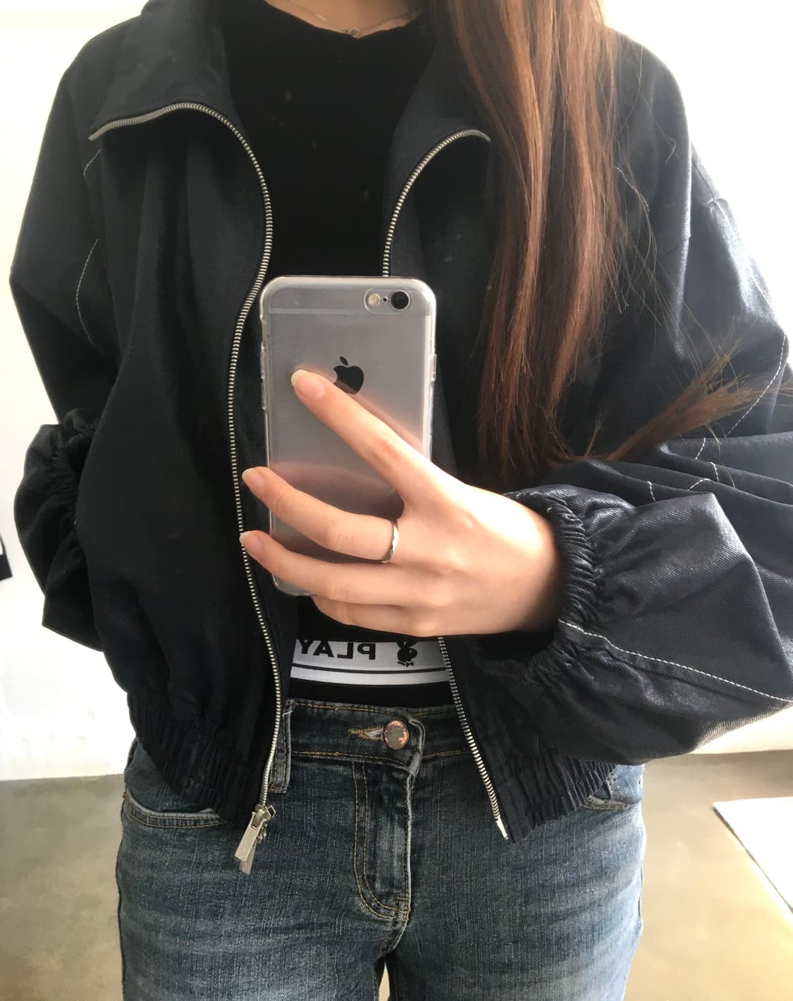 마뗑킴 네이비 블루종 자켓 M 상품이미지5