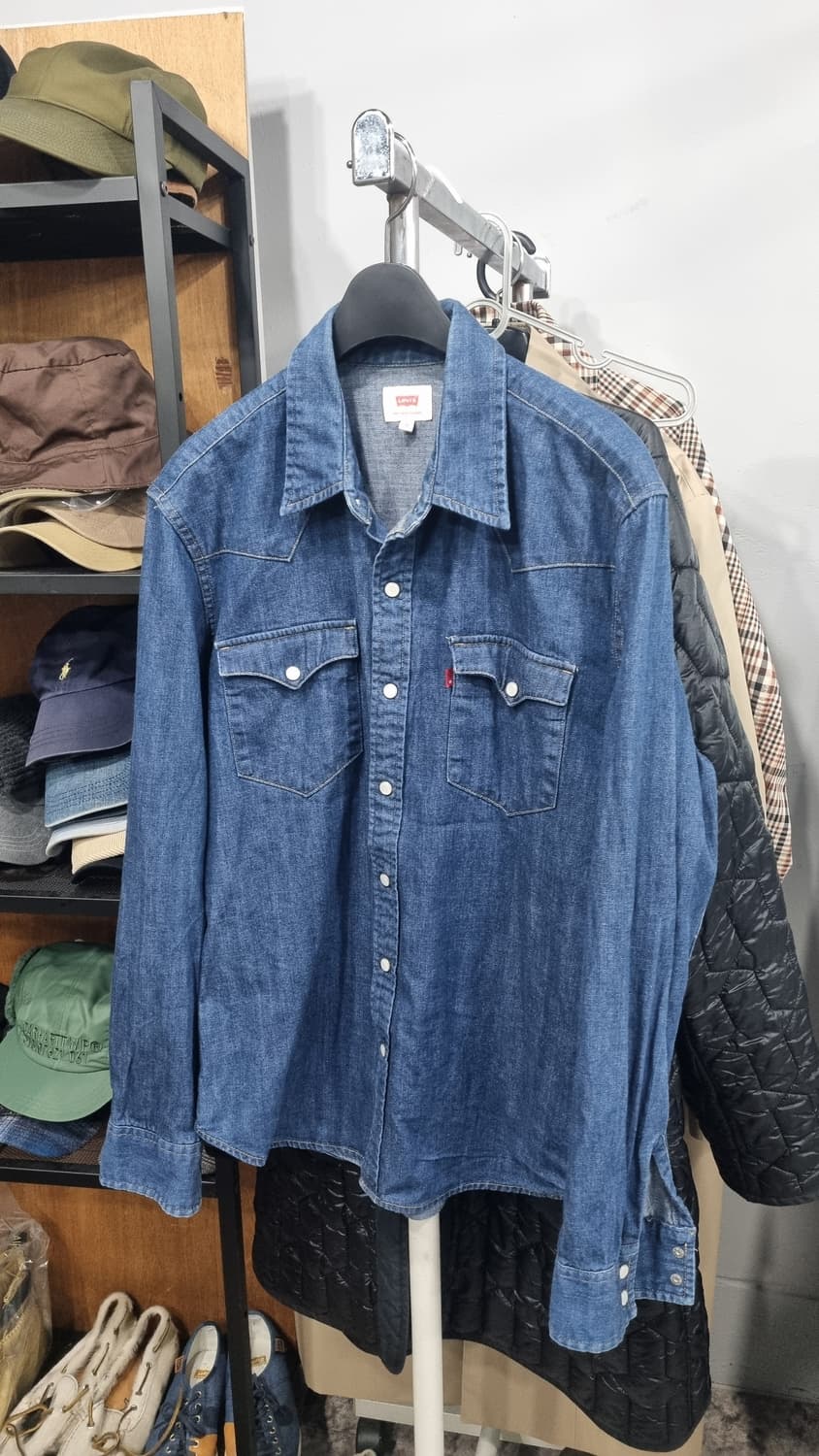 오리지날 리바이스 웨스턴 데님셔츠 100추천(m) 2번착용 상품이미지1