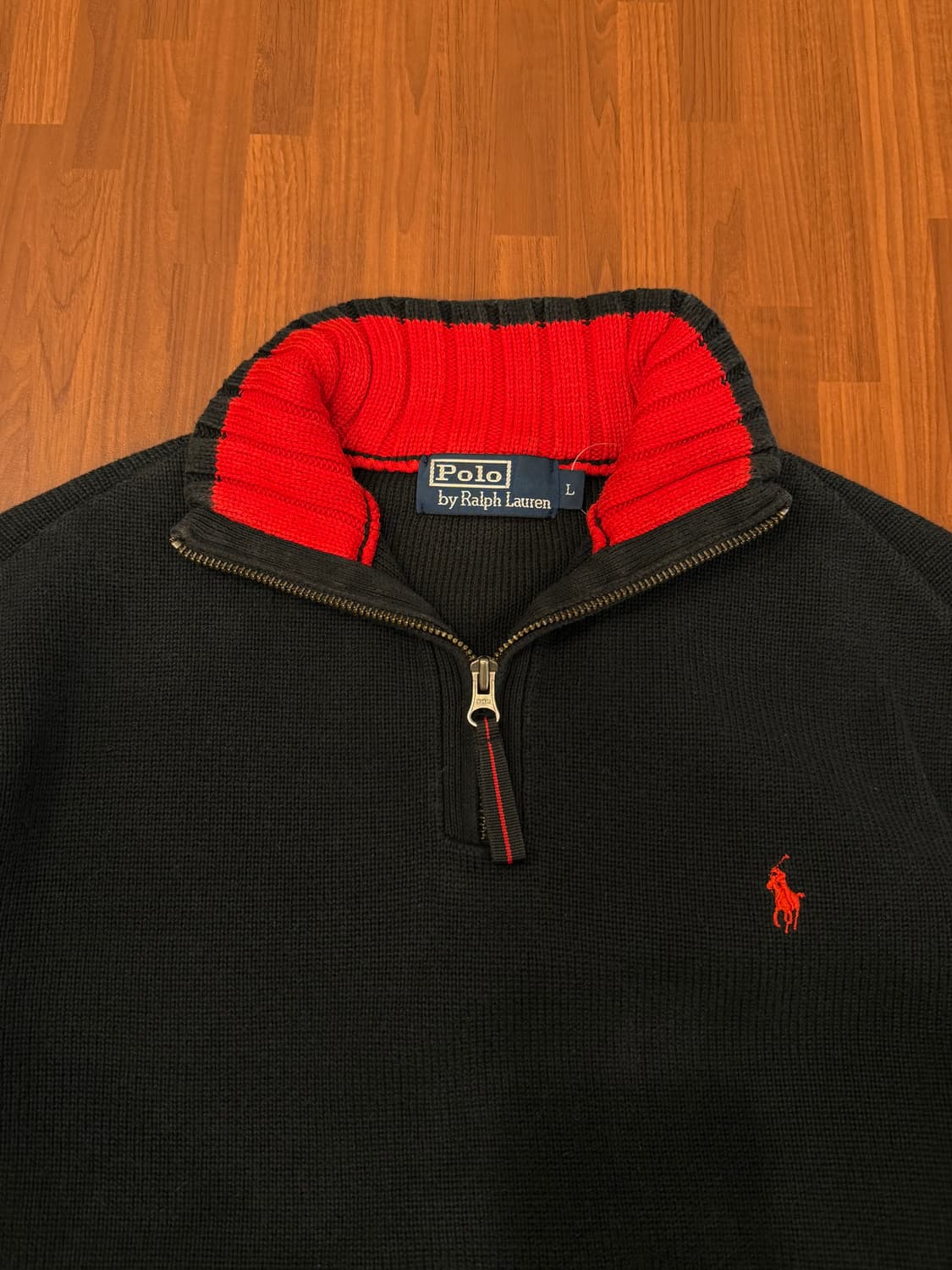 Polo RL 폴로 랄프로렌 하프넥 쿼터 집업 니트 (Black) 상품이미지9