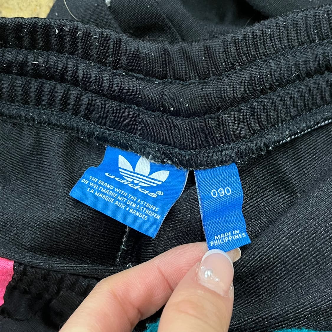 [정품/90] 아디다스 블랙 핑크 블루 삼선 트랙팬츠 상품이미지4
