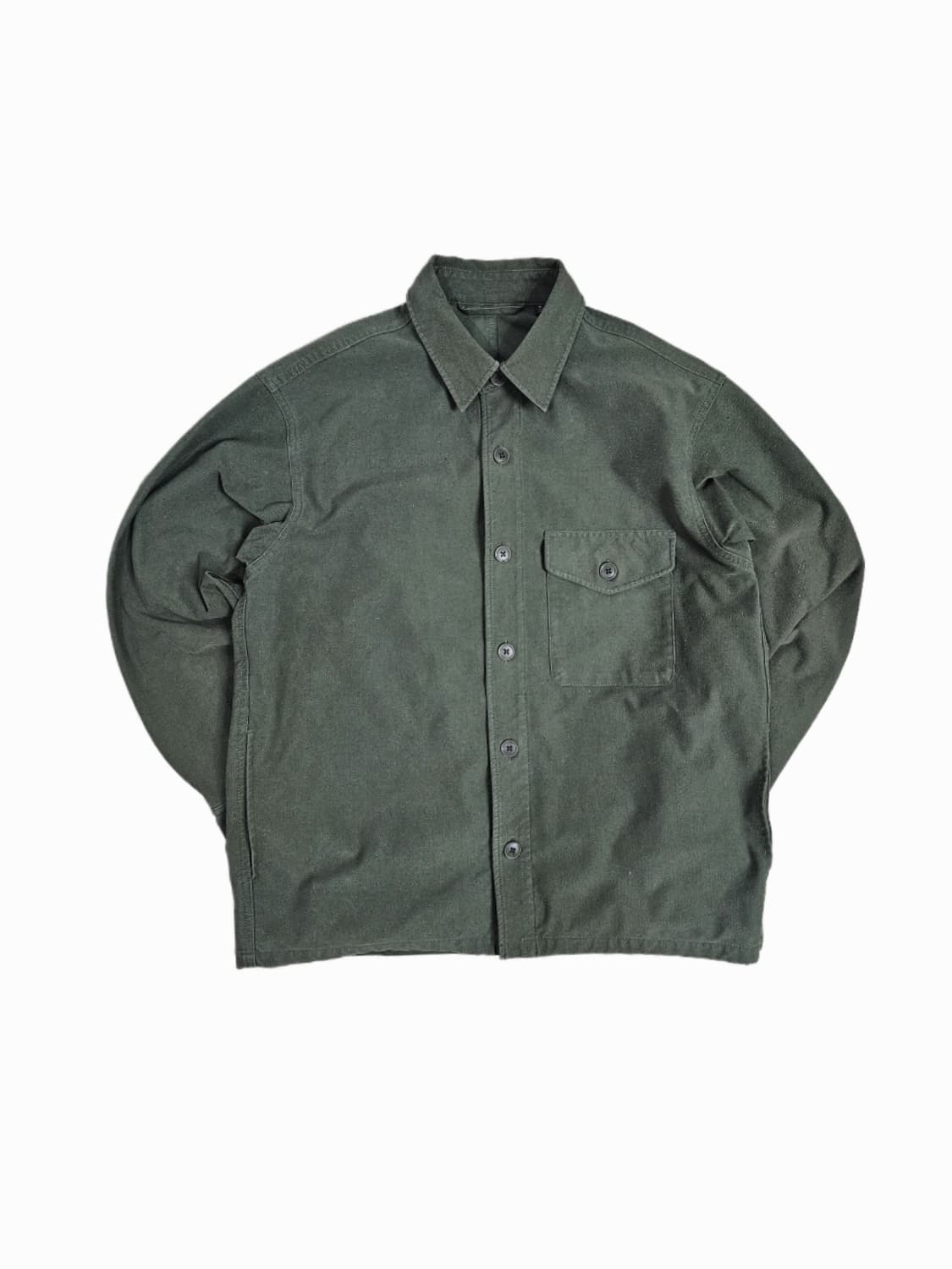 [M] 유니클로 올리브 퍼티그 셔츠 워크 자켓 (셔켓) 상품이미지1