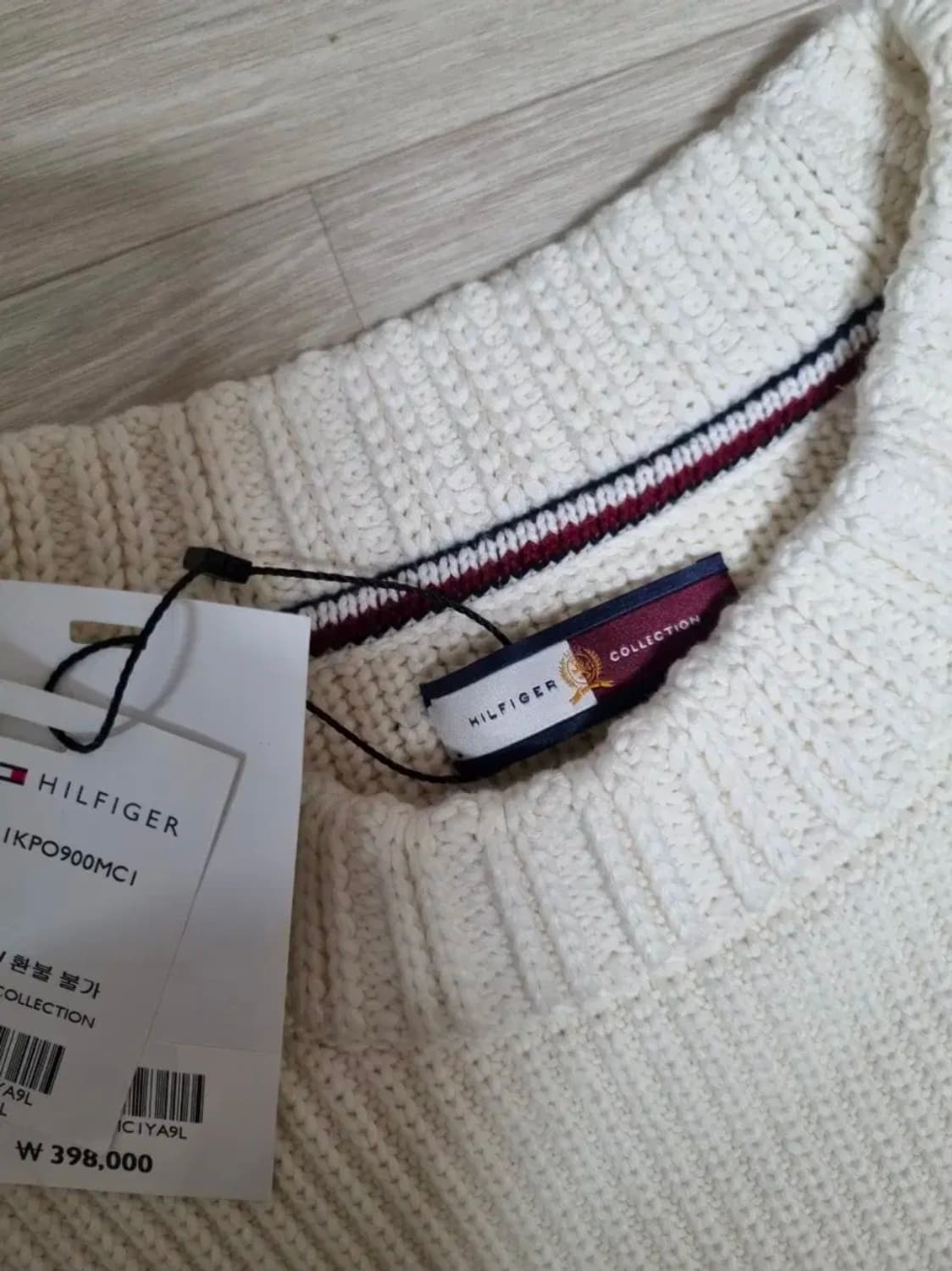 타미힐피거 성조기 니트 L 화이트 상품이미지3