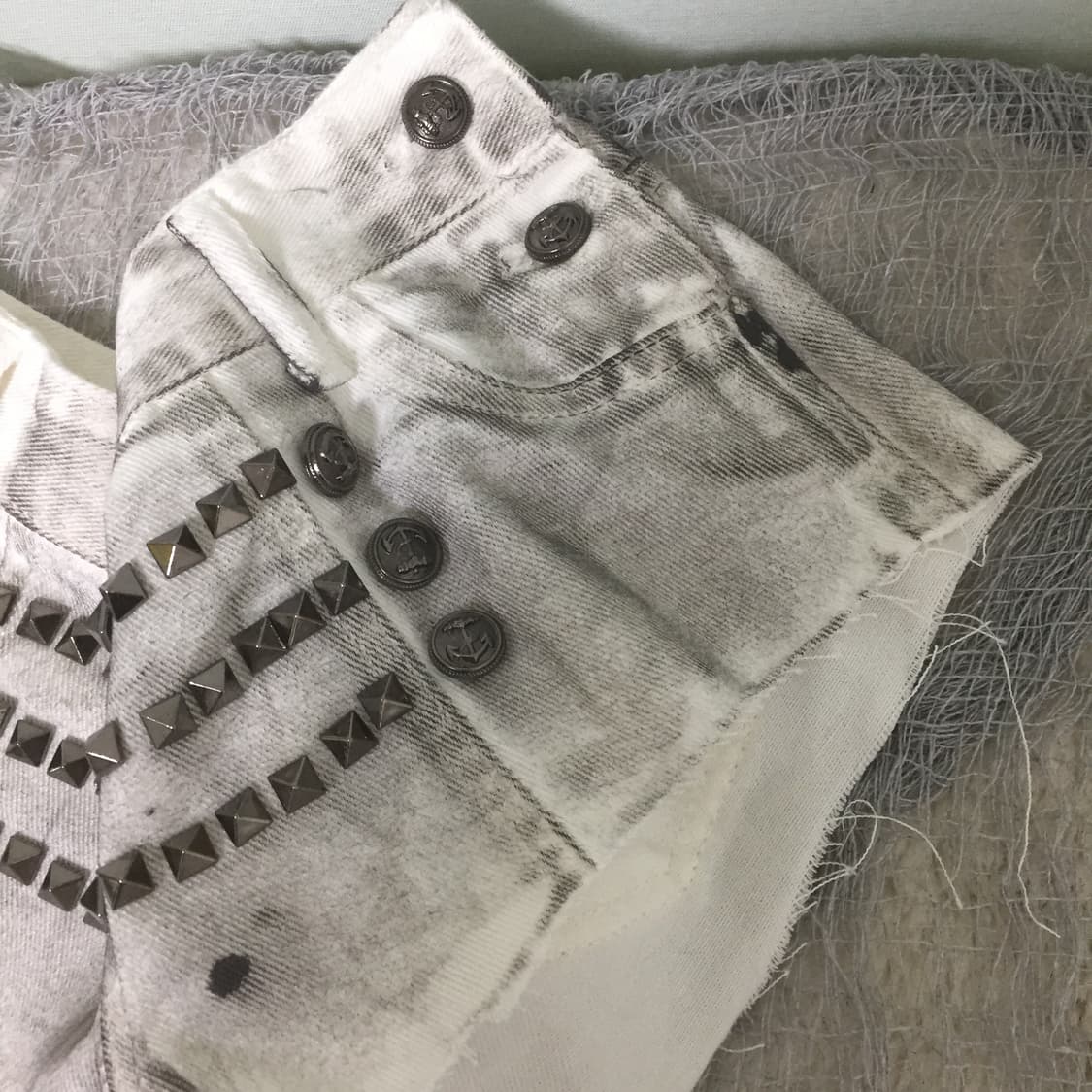 Grunge y2k stud detail shot pants 상품이미지4