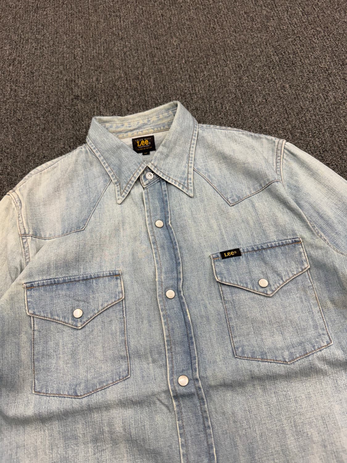M)Lee 빈티지 워싱 연청 웨스턴 데님 셔츠 상품이미지2
