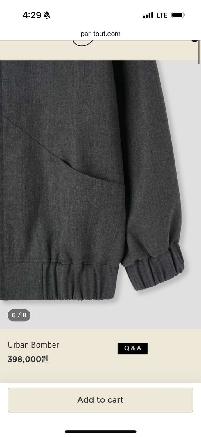 파크투 Urban Bomber 차콜 봄버자켓 상품이미지3