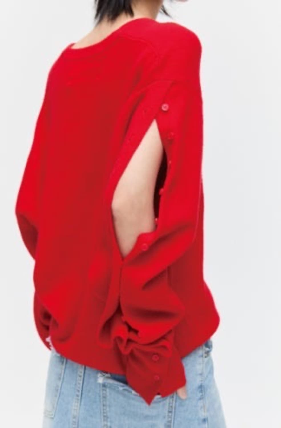 플리즈프로젝트 버튼 슬리브리스 브이넥 니트 상품이미지2