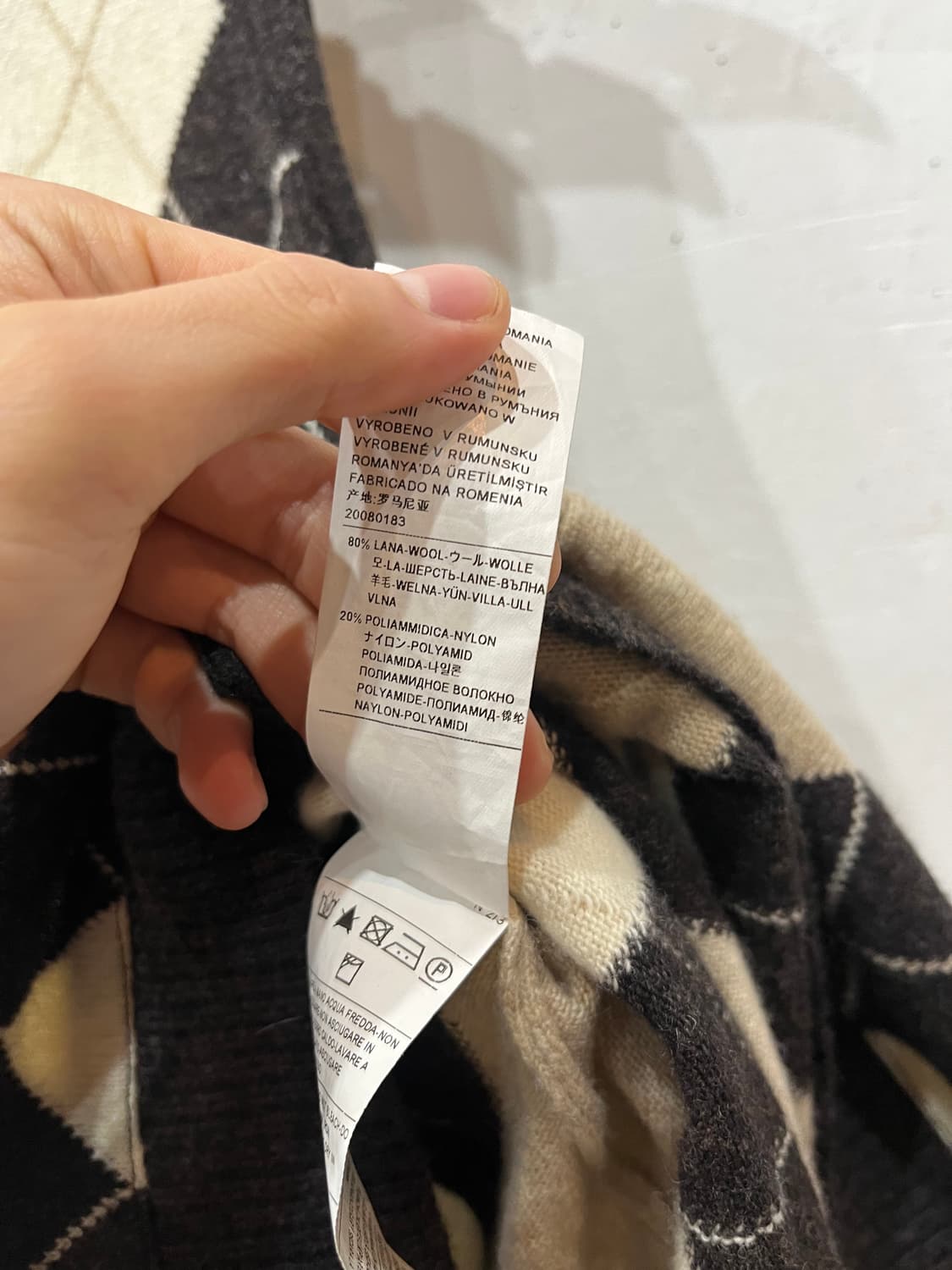 베네통 아가일 울 민소매 니트 원피스 상품이미지4