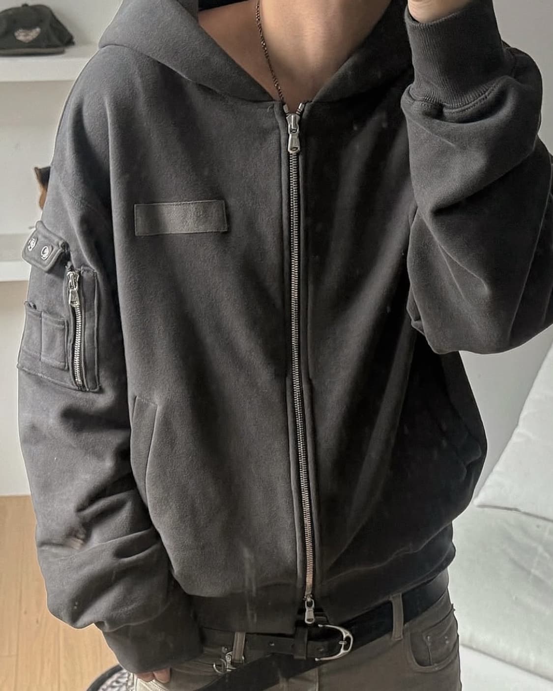 포그서비스 MA-1 후드집업 차콜 2 상품이미지1