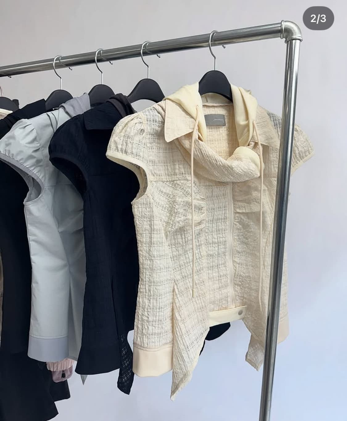 Differentis hooded zip shirt cream 상품이미지3