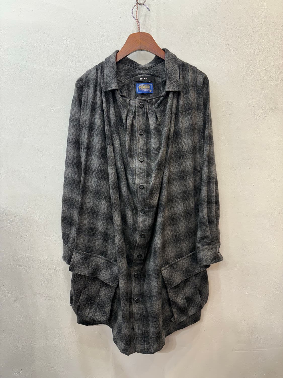 주카 팬들턴 셔링 셔츠원피스 상품이미지1