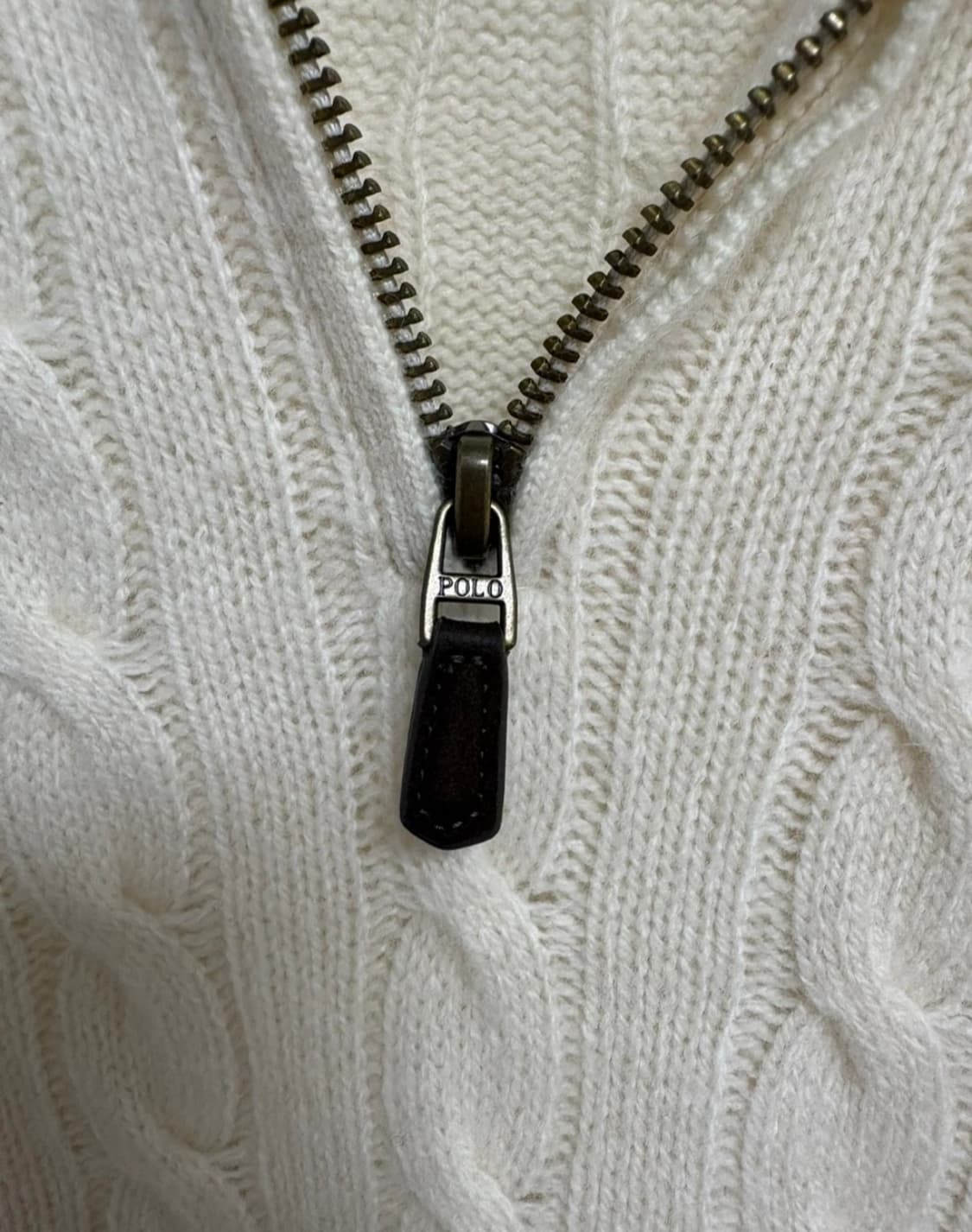 폴로 케이블 울 캐시미어 반집업 니트 상품이미지4