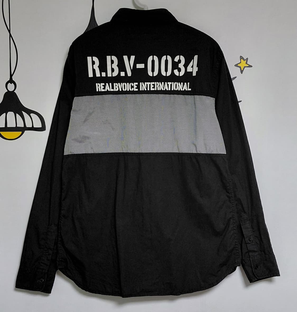 [L] 리얼비보이스(RealBvoice) 백프린팅 블록 배색 워크 셔츠 상품이미지8