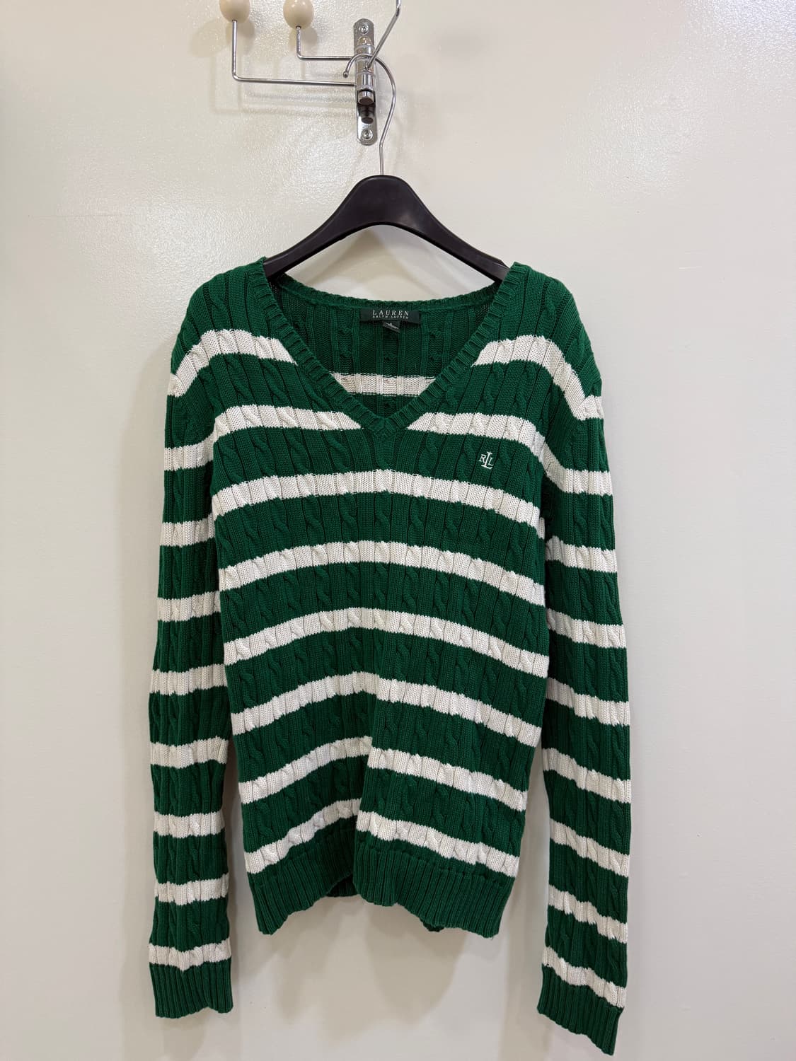 랄프로렌 여성 스트라이프 케이블 니트(정품) 상품이미지1