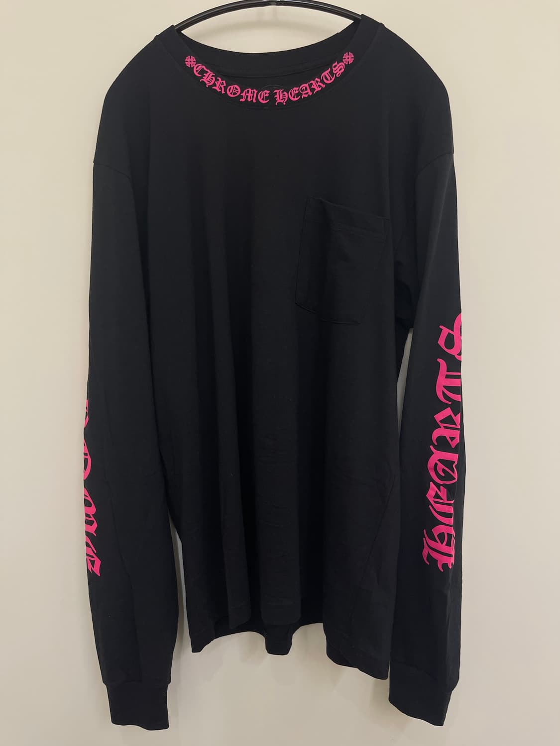 크롬하츠 넥로고 포켓 롱슬리브 블랙/핑크 L사이즈 상품이미지2