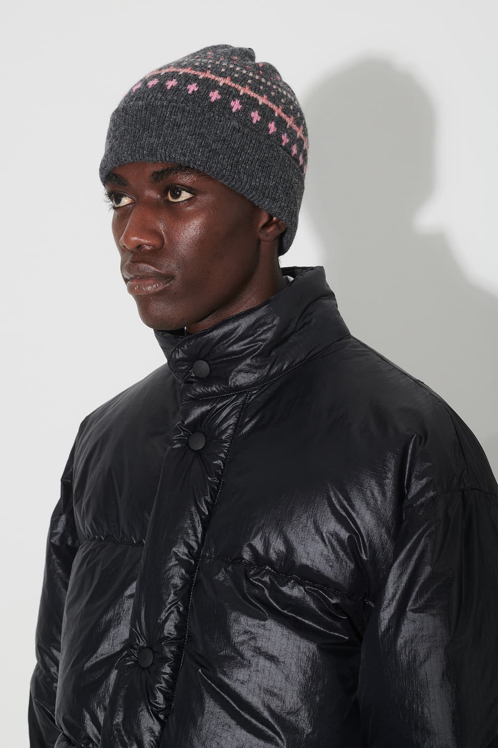 아워레가시 니트 햇 비니 슬레이트 그레이 페이크 아일 상품이미지2