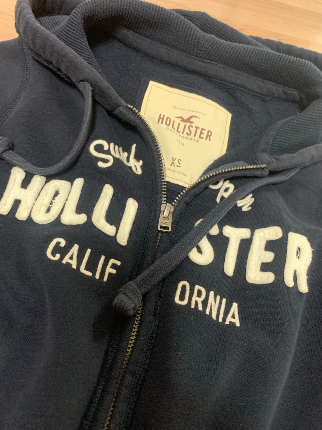 홀리스터 후드집업,네이비,XS 상품이미지6