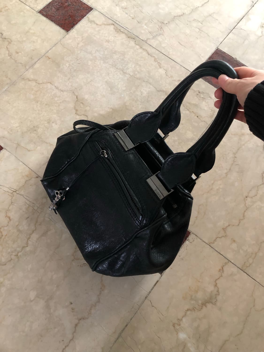 [직수입] 빈티지 diesel 레더 토트 백 블랙 상품이미지8