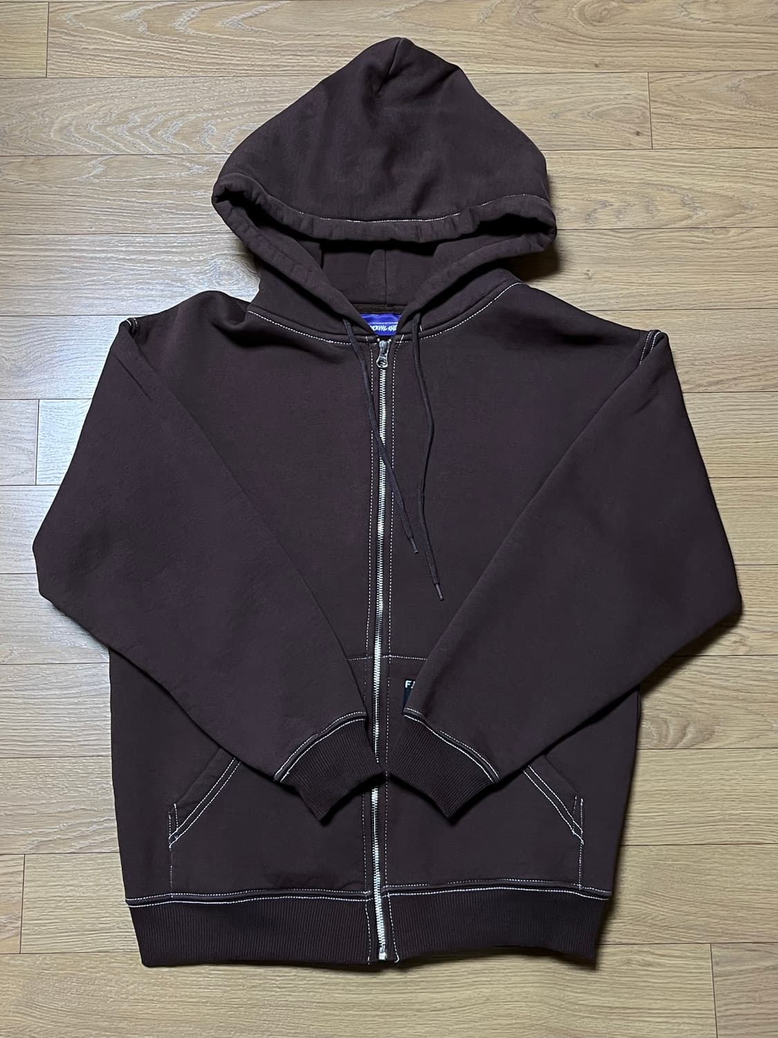 퍼킹어썸 브라운 후드 집업 상품이미지1