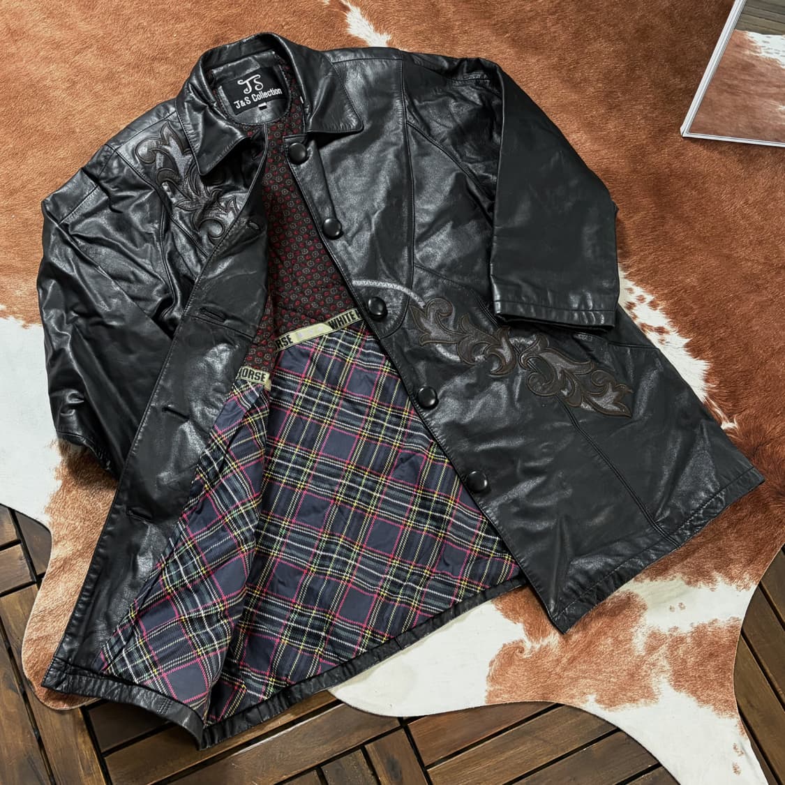 니들워크 레더 자켓 소가죽 100% 상품이미지5