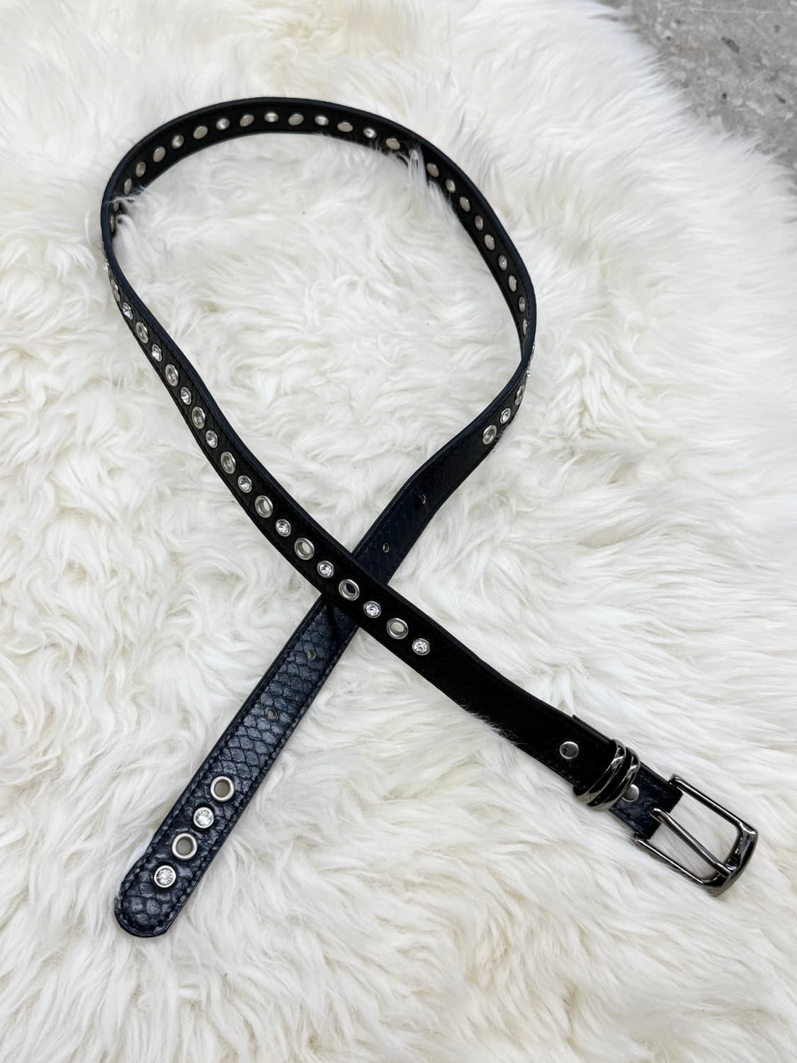 락시크 큐빅 펀칭 버클 벨트 상품이미지7