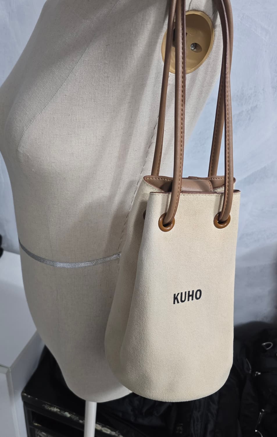 KUHO 쿠호 캔버스 버킷백 아이보리 상품이미지2
