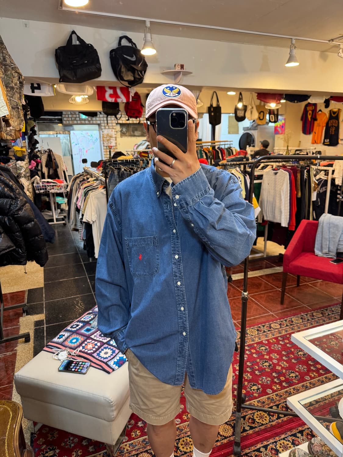 90s 빈티지 폴로 랄프로렌 BLAKE 데님 셔츠 2XL 상품이미지2