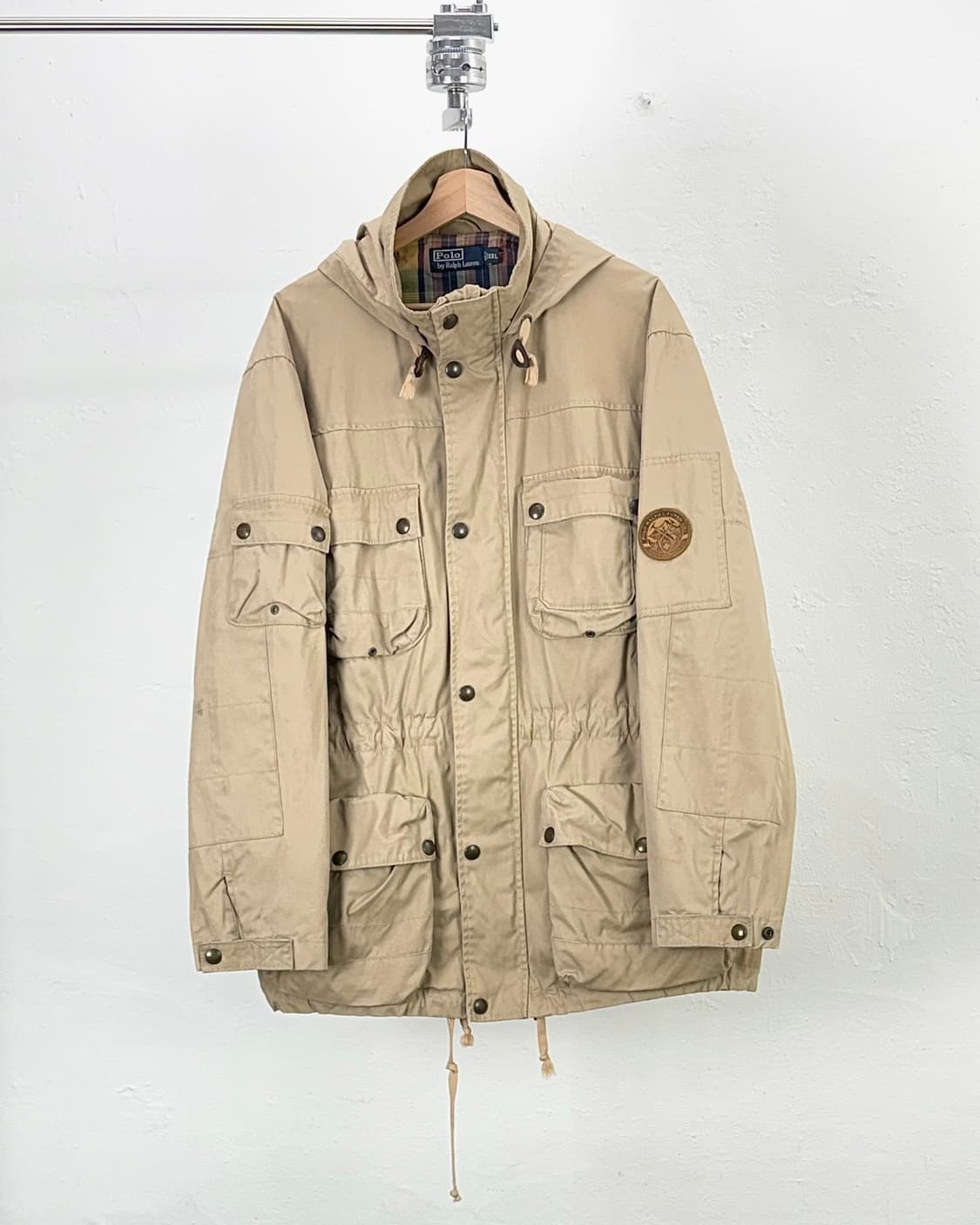 폴로 랄프로렌 베이지 캔버스 후드 유틸리티 멀티 필드 자켓 상품이미지1