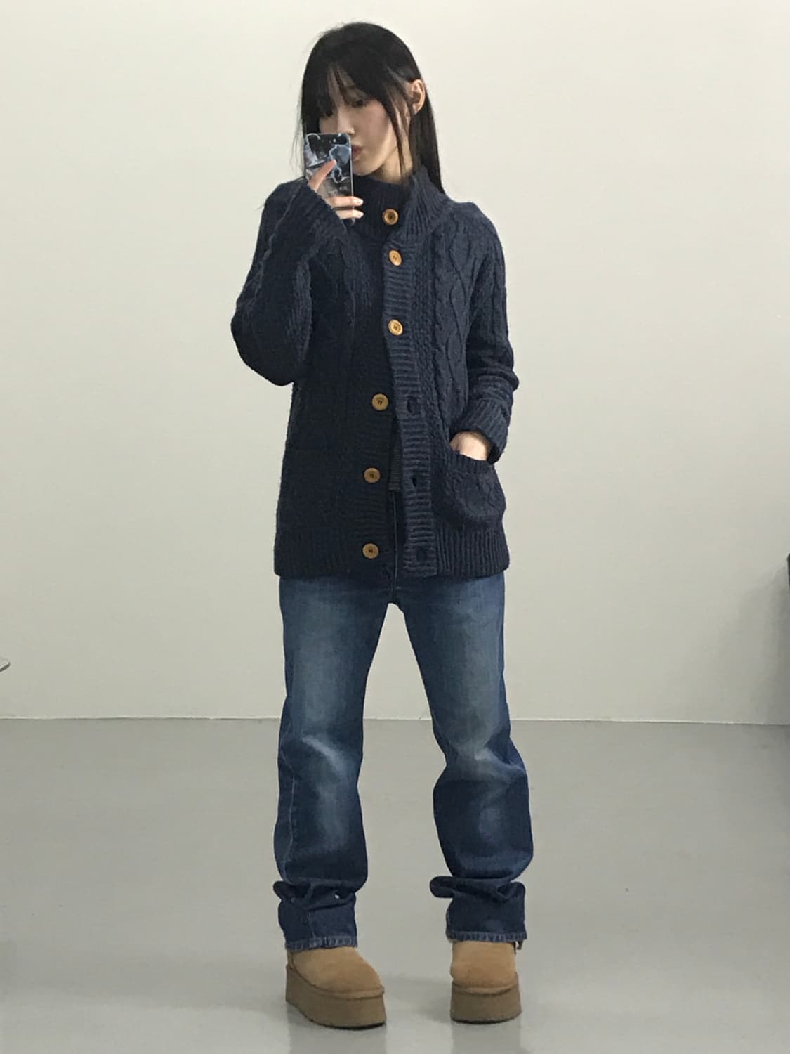 CHOCOL RAFFINE 네이비 가디건 상품이미지2