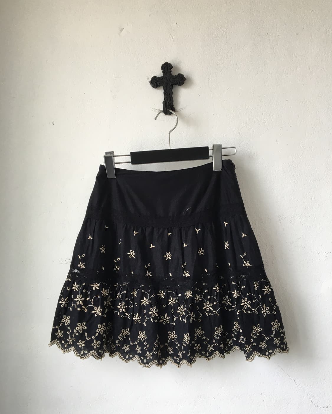 Embroidery pattern lace trimming skirt 상품이미지1