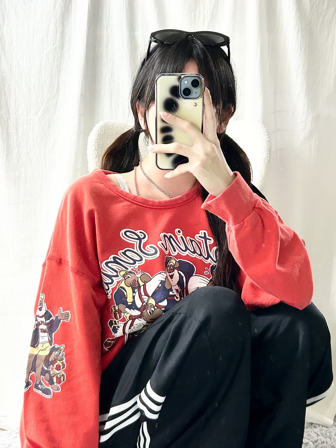 캡틴산타 프린팅 오렌지 맨투맨 상품이미지1