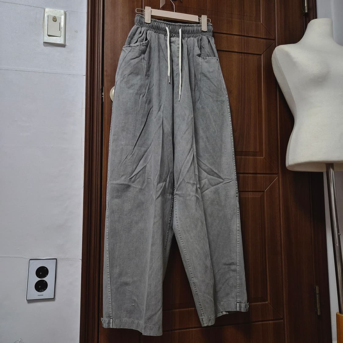 피그먼트 와이드 스냅 팬츠 새상품 상품이미지1