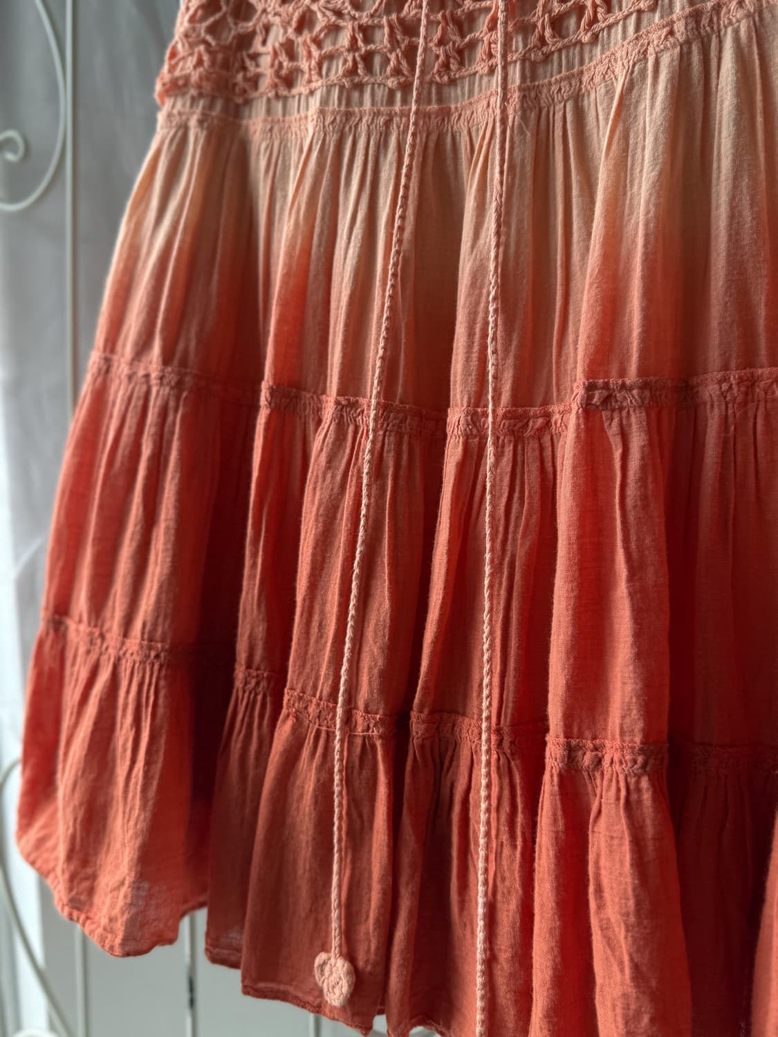 Crochet Belt Gradation Linen Skirt 0375 상품이미지5