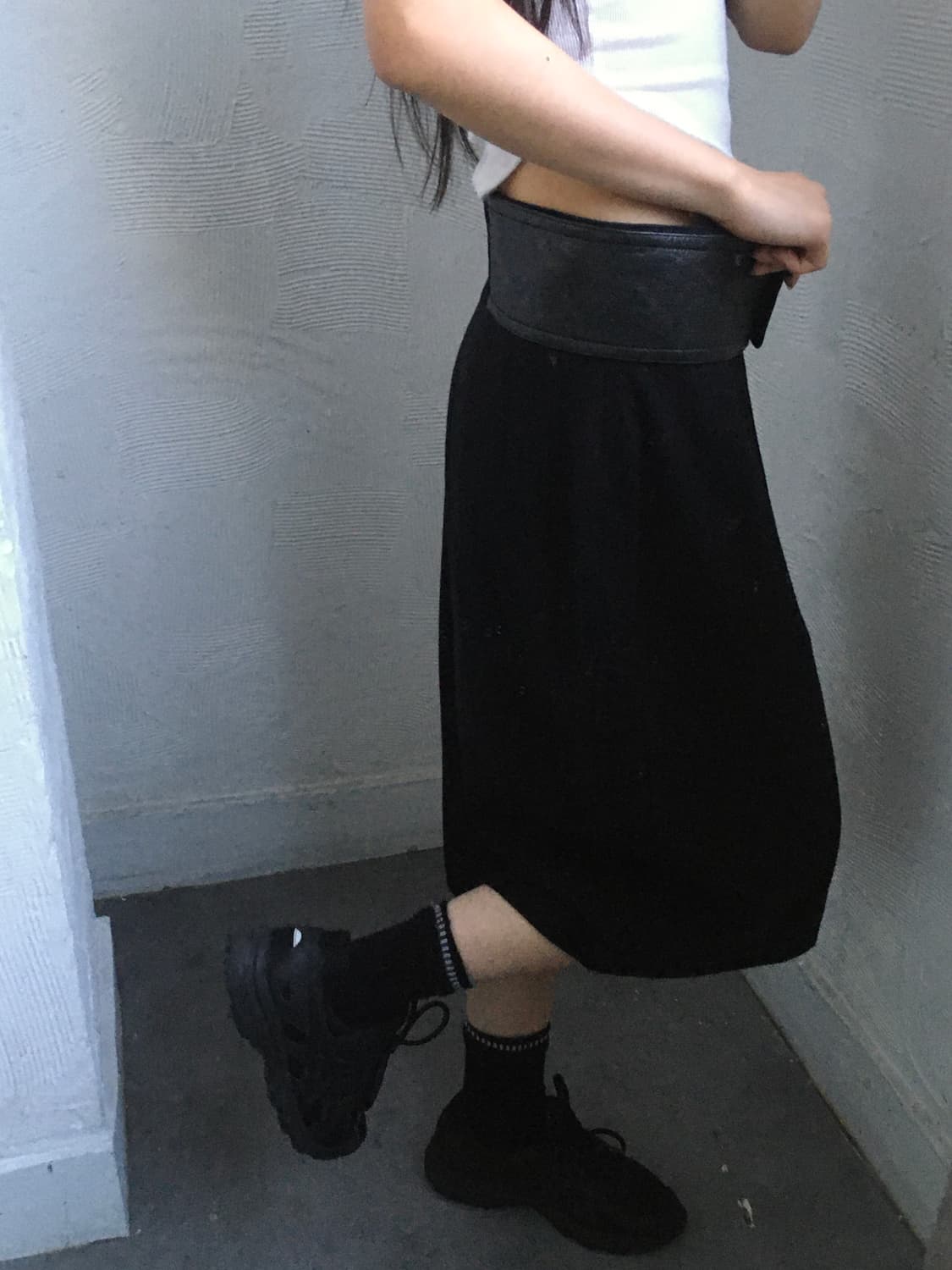 Gucci 구찌 블랙 가죽 미니 스커트 상품이미지3