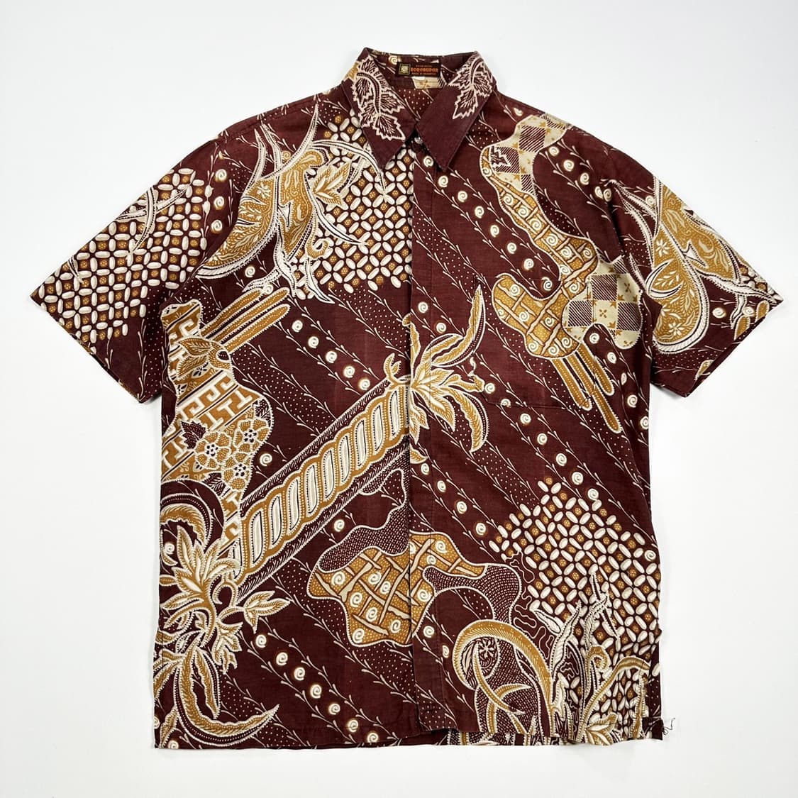 VTG 빈티지 버건디 하와이안 반팔 셔츠 (M) 상품이미지2