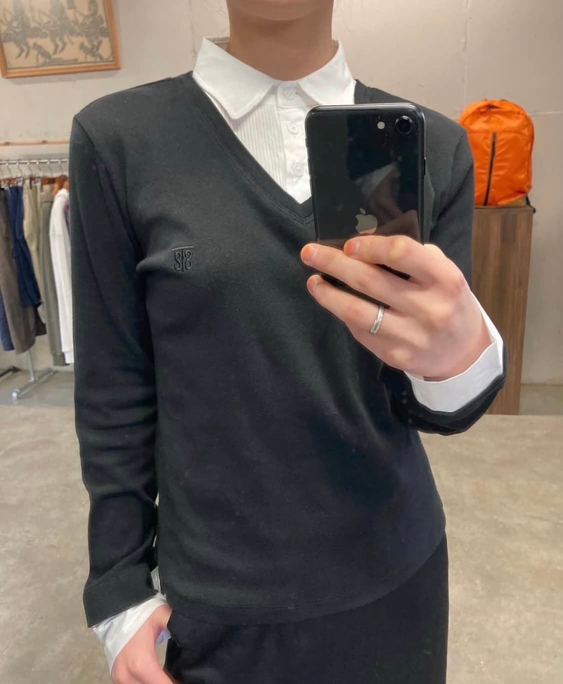 사파리스팟 스쿨 셔츠 슬리브 블랙 화이트 상품이미지2