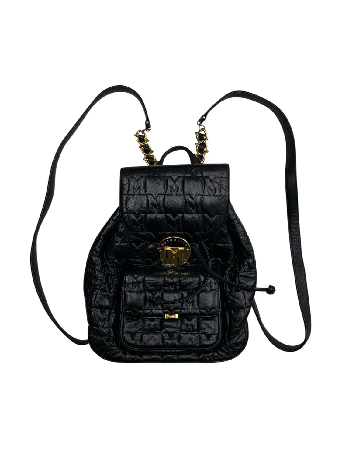 메트로시티 y2k 블랙 퀄팅백팩 상품이미지1