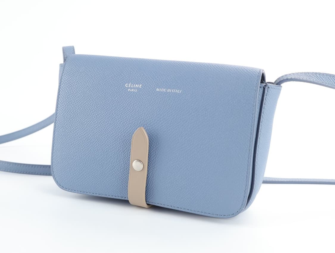 셀린느 송아지 가죽 스트랩 클러치백 크로스백 스카이블루 상품이미지1