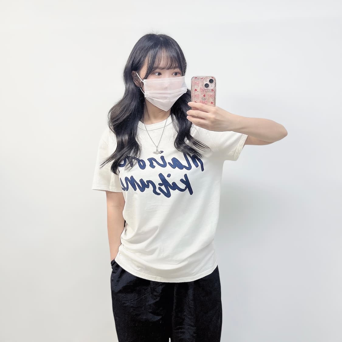 메종키츠네 핸드라이팅 클래식 반팔티 상품이미지1