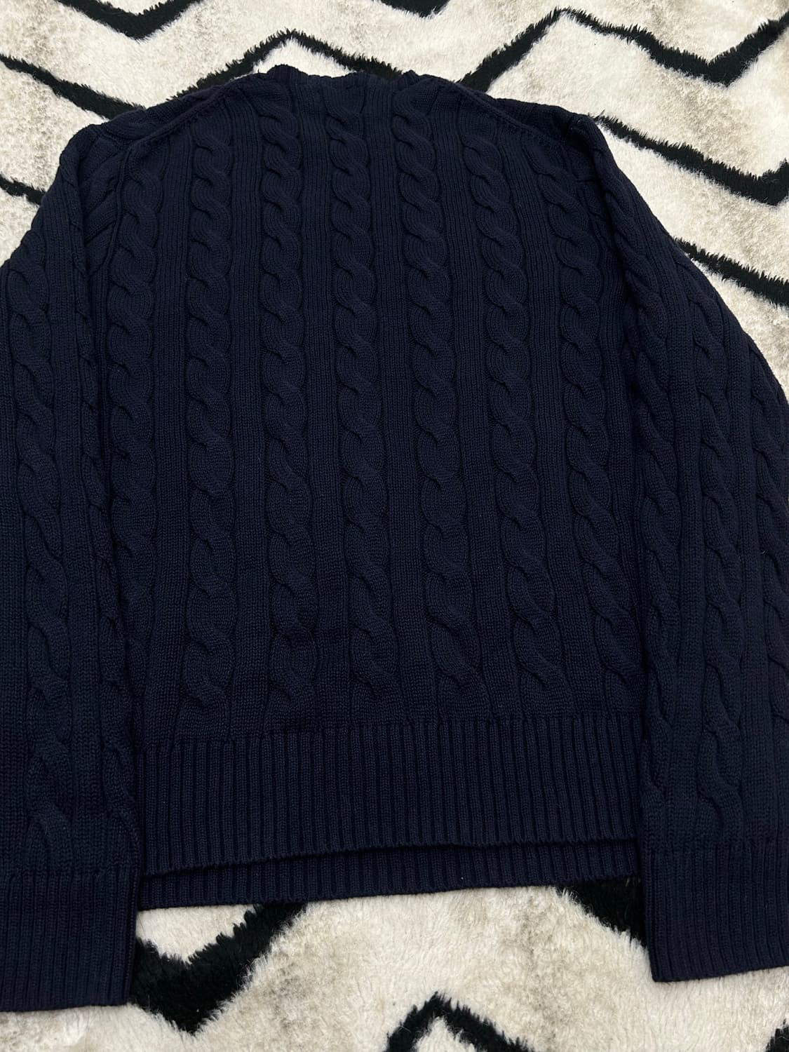 [M]폴로랄프로렌 라운드 케이블 니트/네이비 상품이미지5