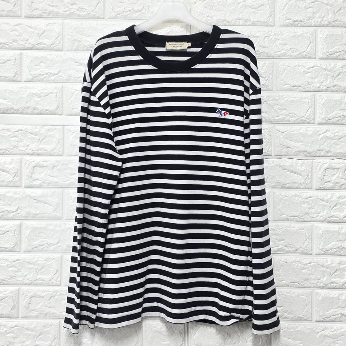 택포// 메종키츠네 스트라이프 긴팔 티셔츠 M 상품이미지1