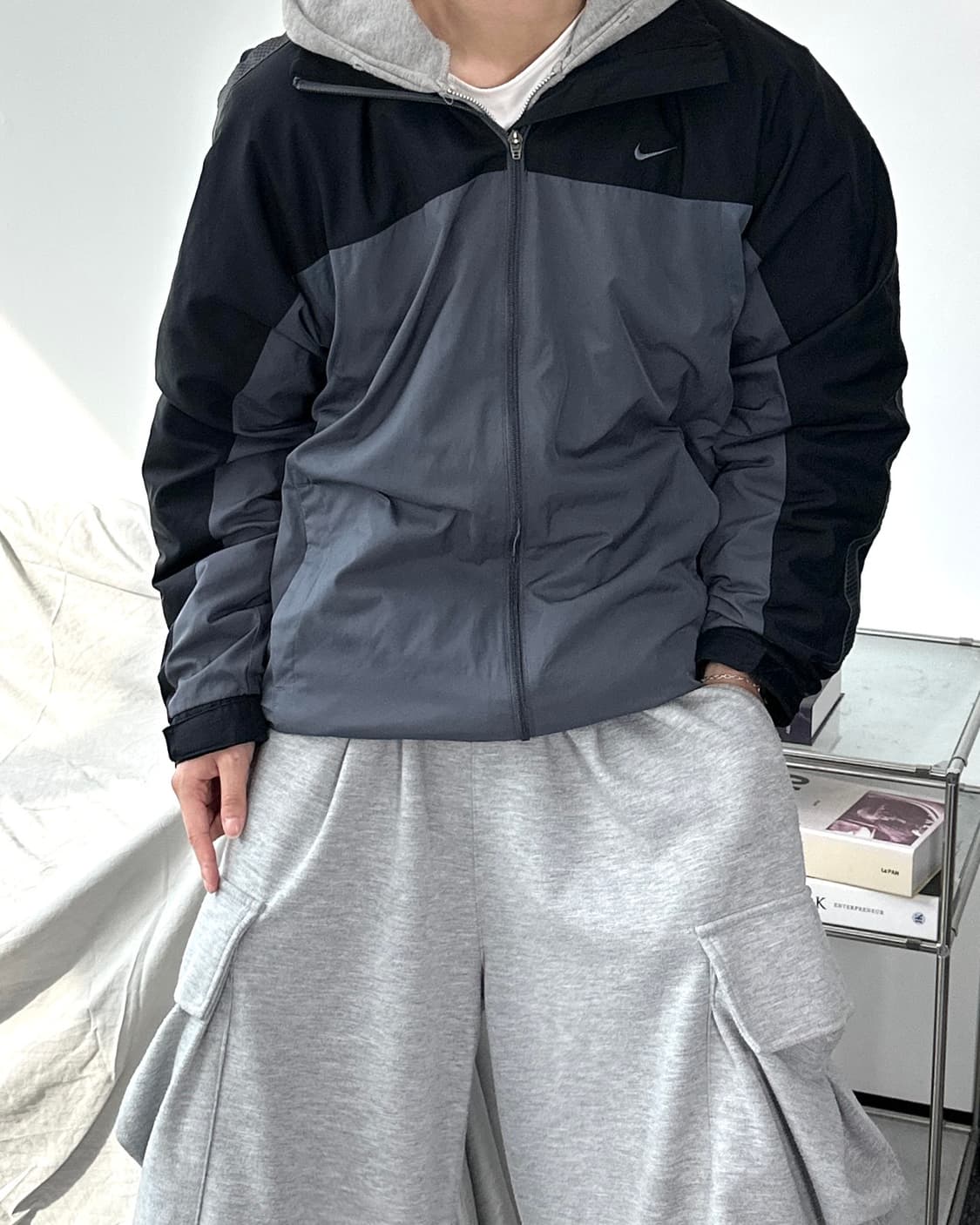 나이키 00s 블랙 믹스컬러 바람막이 L 상품이미지2