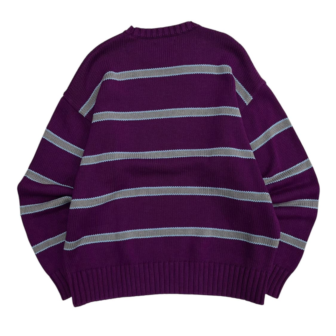 디스이즈네버댓 카키 배색 배열로고 퍼플 니트 L 상품이미지3