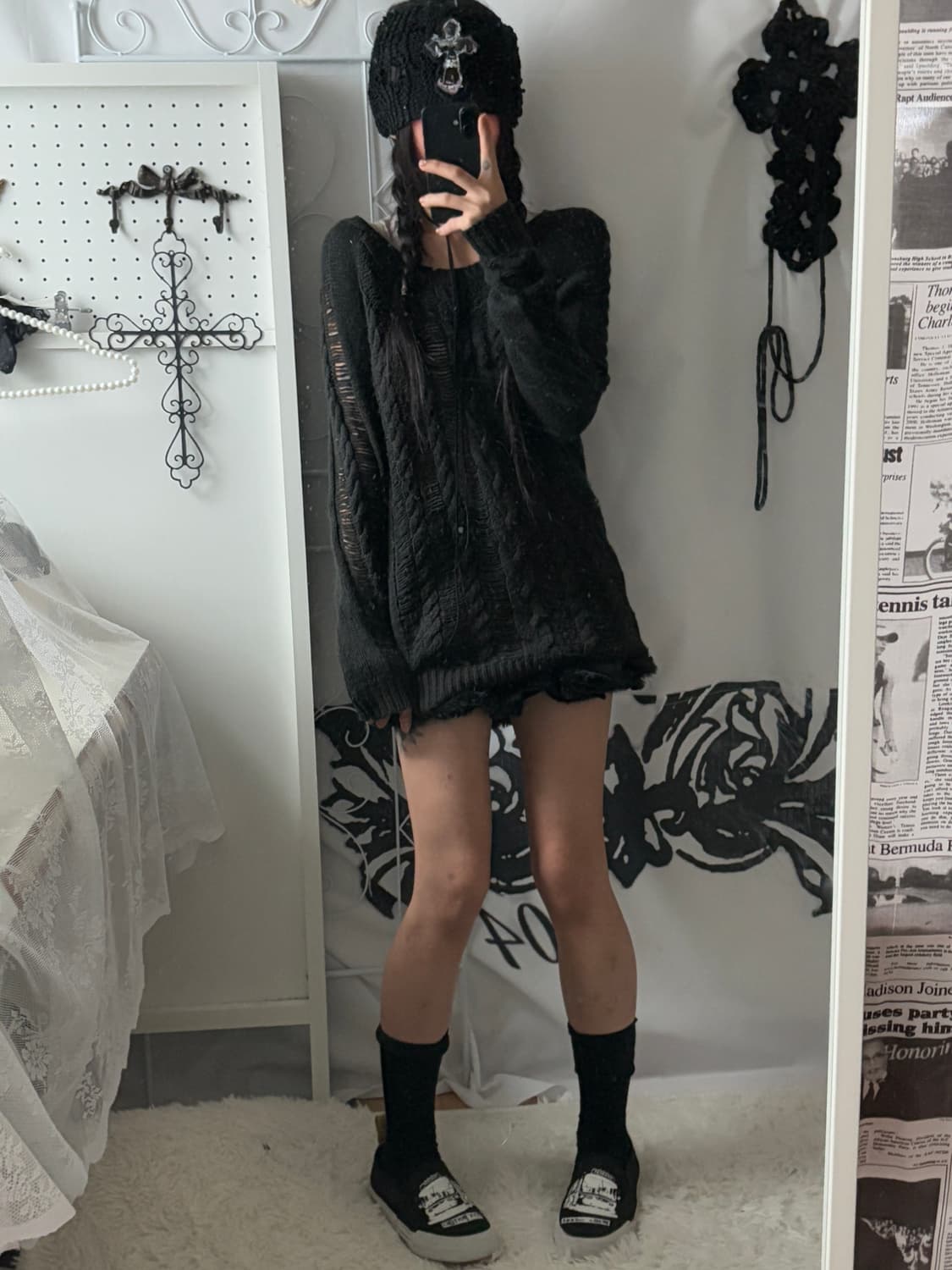 • dark gray damage knitwear 상품이미지4