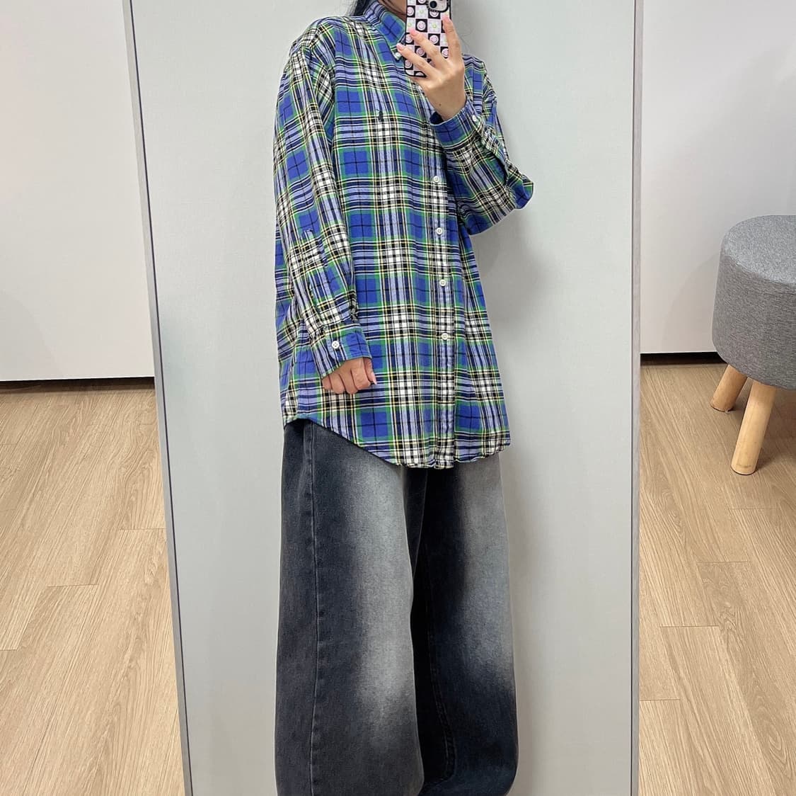 폴로 랄프로렌 자수포니 타탄체크 헤비코튼 셔츠 남방 상품이미지1