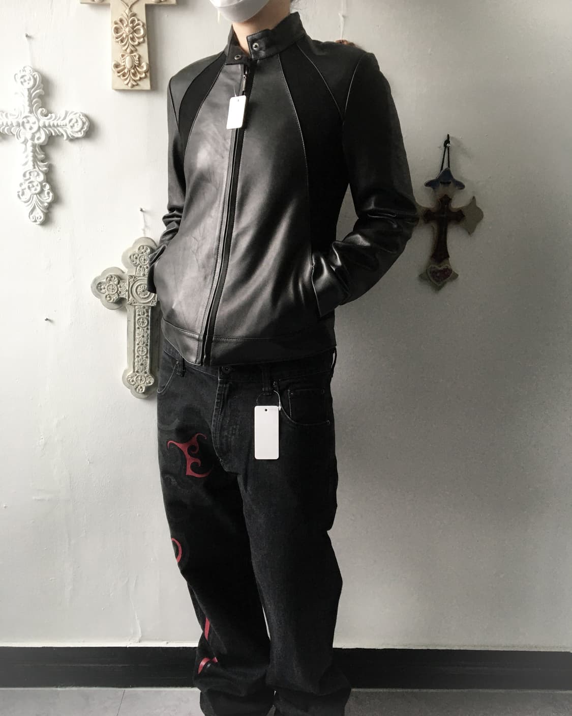 Line detail lamb leather jacket 상품이미지6