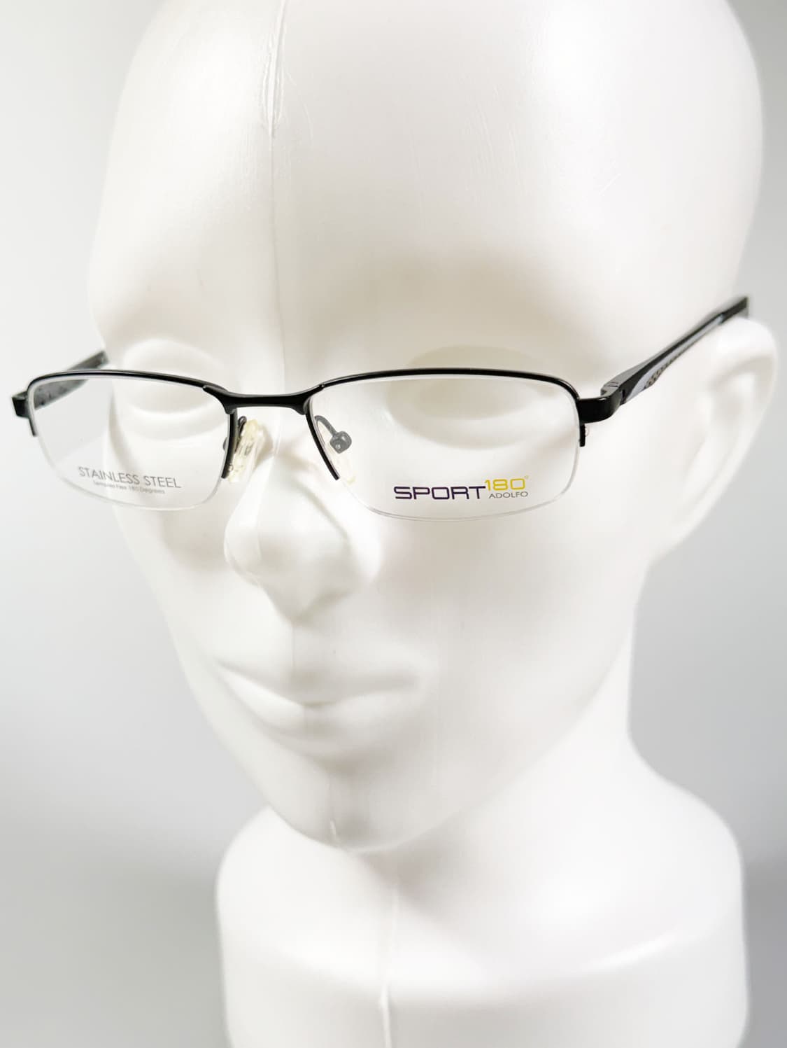 SPORT 180 ADOLFO 블랙 반무테 스퀘어 빈티지 안경 상품이미지8
