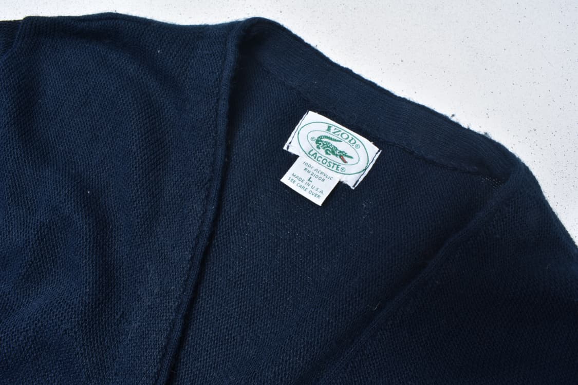 70S 라코스테 아이조드 니트 가디건 USA L N0831 상품이미지5