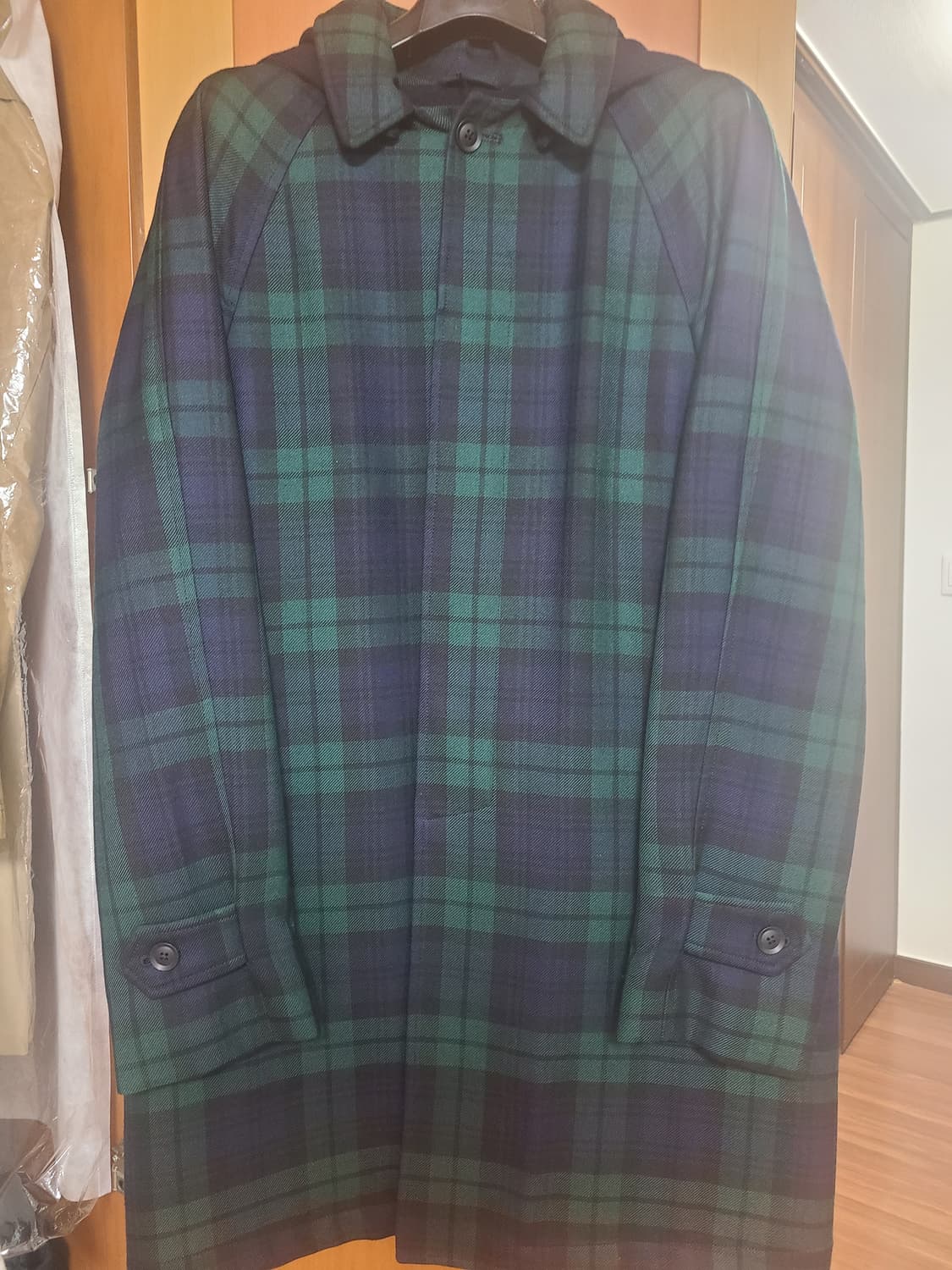 [새상품] 마일럿 마이요 울 체크 발마칸 코트 상품이미지4