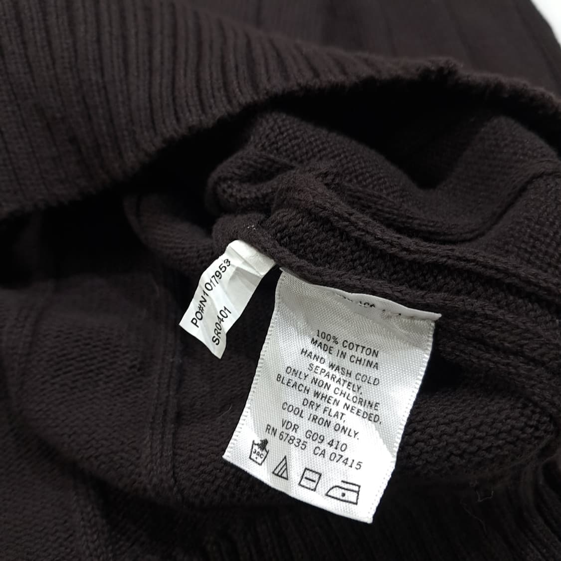 CL136 노티카 코튼 세일로고 브라운 니트 스웨터 상품이미지5